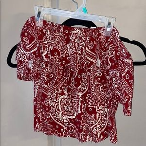 Maroon off the shoulder top